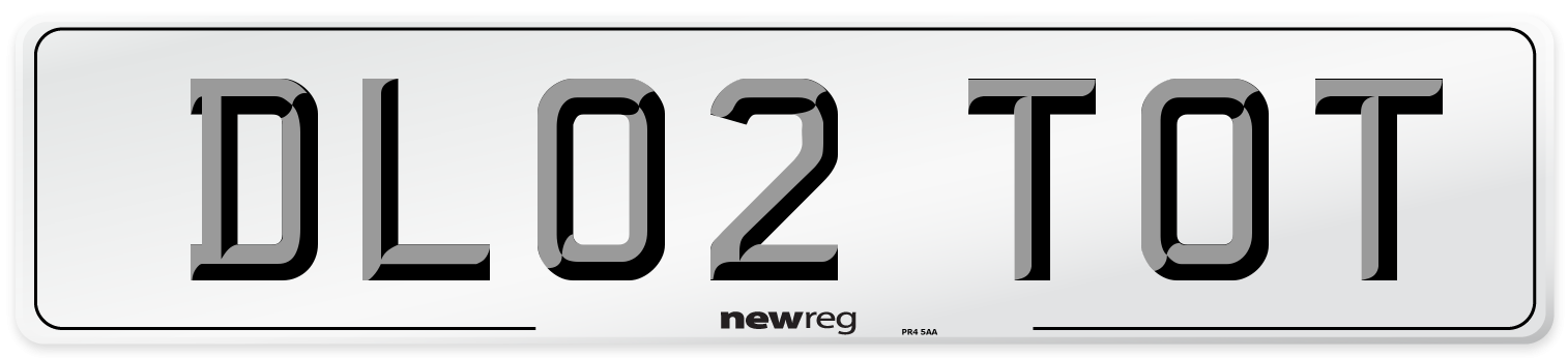 DL02 TOT Number Plate from New Reg